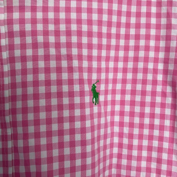 Ralph Lauren Polo Pink & White Plaid Button Down Men's Large - Picture 4 of 5